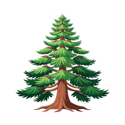 Beautiful Single Big Tree Illustration