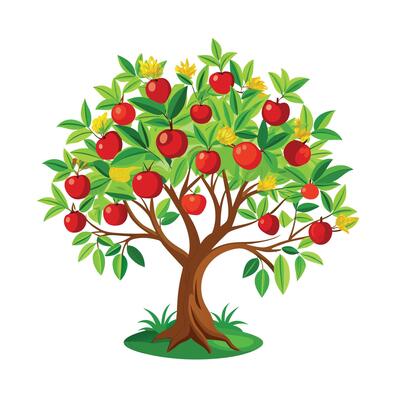 Beautiful Single Big Tree Illustration