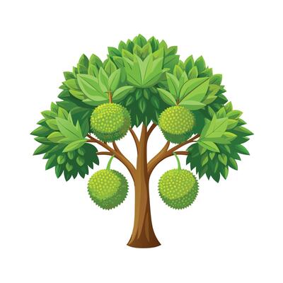 Beautiful Single Big Tree Illustration