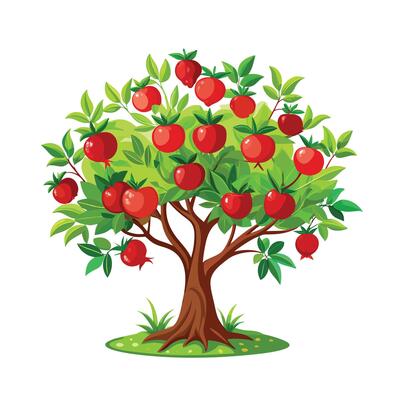 Beautiful Single Big Tree Illustration