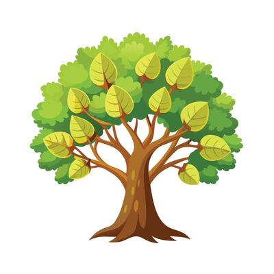 Beautiful Single Big Tree Illustration