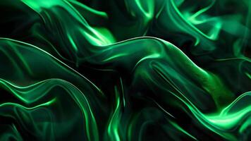 features an abstract green wave pattern set against a dark background. The flowing lines create a dynamic and energetic visual, evoking a sense of motion and fluidity 4k video