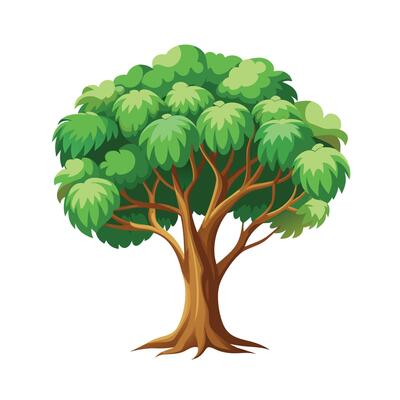 Beautiful Single Big Tree Illustration