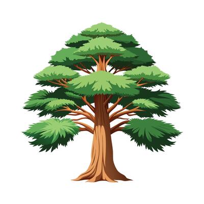 Beautiful Single Big Tree Illustration