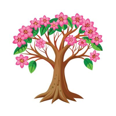 Beautiful Single Big Tree Illustration