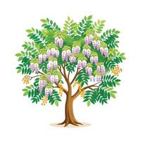 Beautiful Single Big Tree Illustration vector