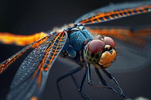 Dragonfly Close Up with Vibrant Colors photo