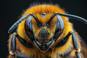 Close-up Portrait of a Bee's Face photo