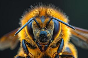 Close-Up Portrait of a Honey Bee photo