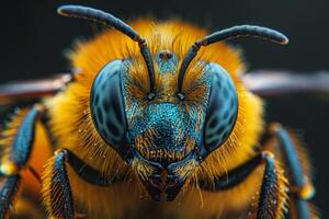 Macro Photography of a Bee photo