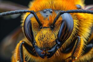 Close-up Portrait of a Bee's Face photo