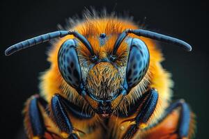 Macro Photography of a Bee's Face photo