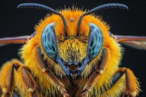A Close-Up Portrait of a Bee with Striking Colors photo