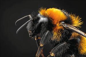 Close-Up Portrait of a Bumble Bee photo