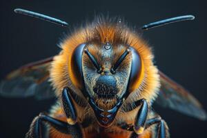 Close-up Portrait of a Bee's Face photo