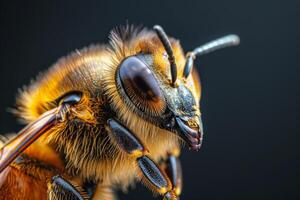 Close-up Portrait of a Honey Bee photo