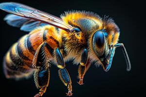 Honeybee Portrait, Macro View of a Bee's Detail photo