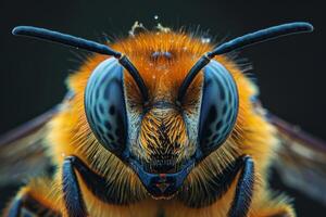 Close-Up Portrait of a Bee's Face photo