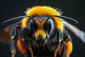 Close-Up Portrait of a Bumble Bee photo