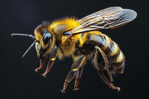 Close-up of a Honey Bee in Flight photo