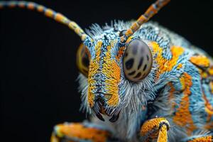 Close-Up of a Colorful Beetle's Face photo