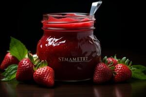 Strawberry Jam and Fresh Berries photo