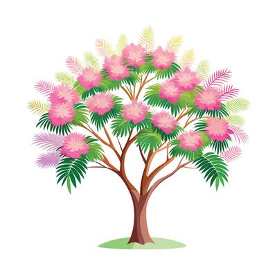 Beautiful Single Big Tree Illustration