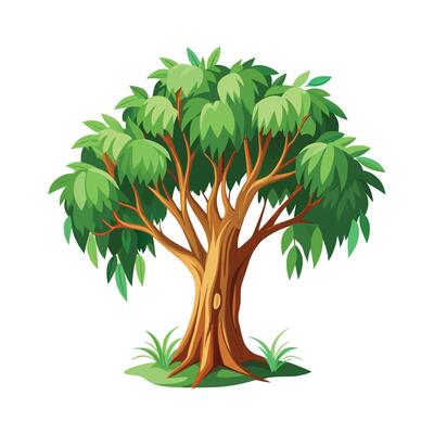 Beautiful Single Big Tree Illustration