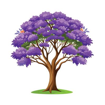 Beautiful Single Big Tree Illustration