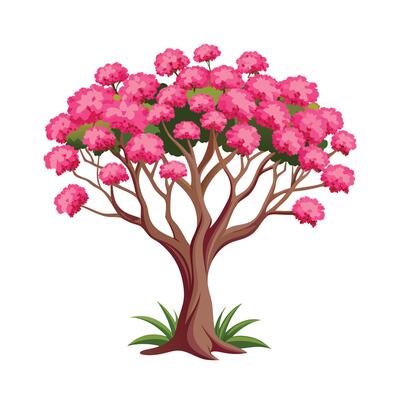 Beautiful Single Big Tree Illustration