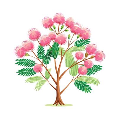 Beautiful Single Big Tree Illustration