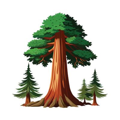 Beautiful Single Big Tree Illustration