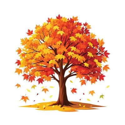 Beautiful Single Big Tree Illustration