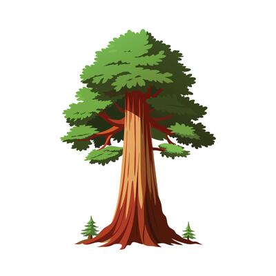 Beautiful Single Big Tree Illustration