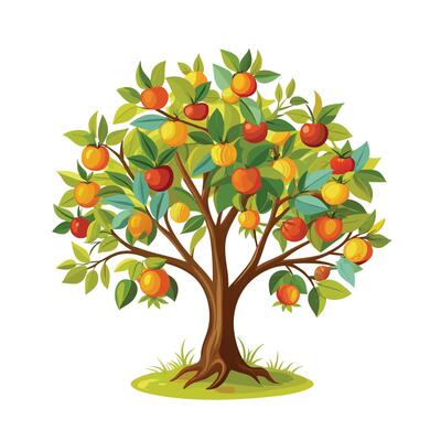 Beautiful Single Big Tree Illustration