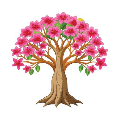 Beautiful Single Big Tree Illustration