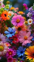 Bouquet of colorful flowers as a background, closeup of photo