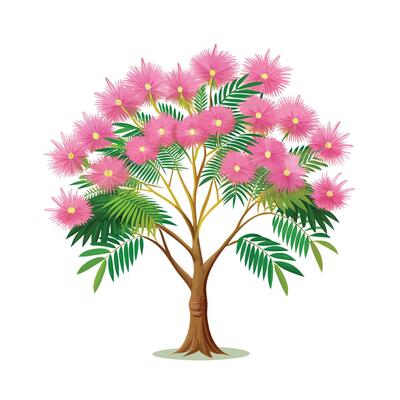 Beautiful Single Big Tree Illustration