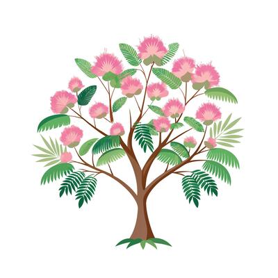 Beautiful Single Big Tree Illustration