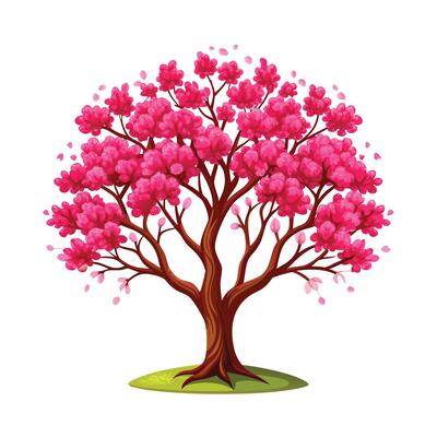 Beautiful Single Big Tree Illustration