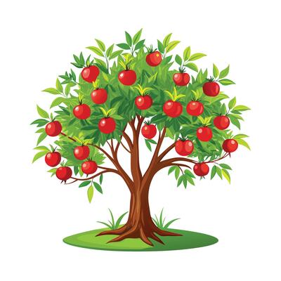 Beautiful Single Big Tree Illustration