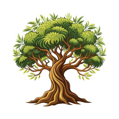 Beautiful Single Big Tree Illustration