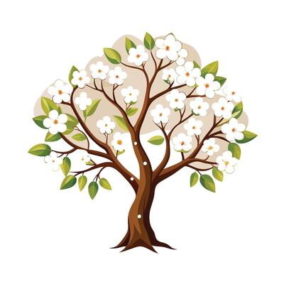 Beautiful Single Big Tree Illustration