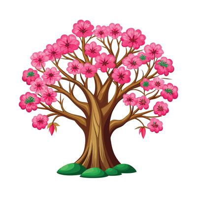 Beautiful Single Big Tree Illustration