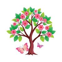 Beautiful Single Big Tree Illustration vector