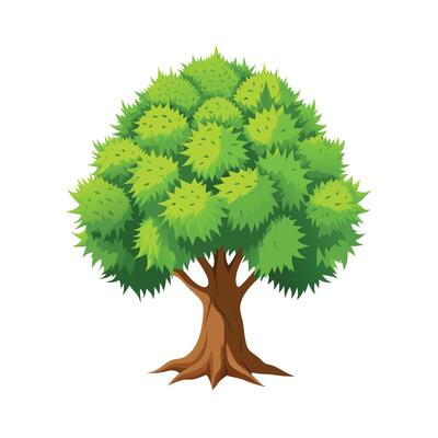 Beautiful Single Big Tree Illustration