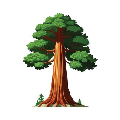 Beautiful Single Big Tree Illustration