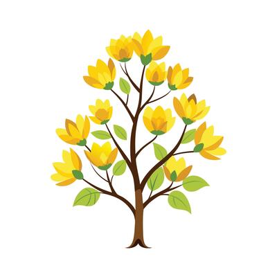 Beautiful Single Big Tree Illustration