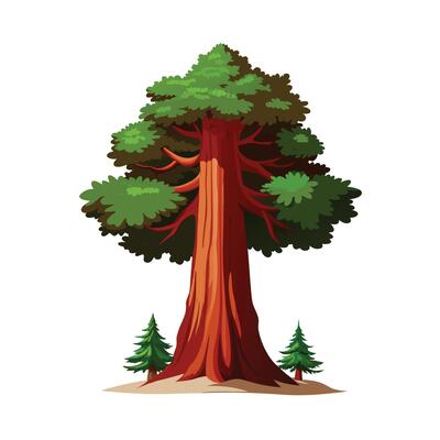 Beautiful Single Big Tree Illustration