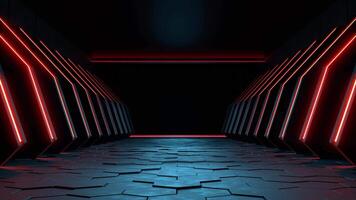 Looping animation of Modern Futuristic Sci-Fi Background, Empty dark room video